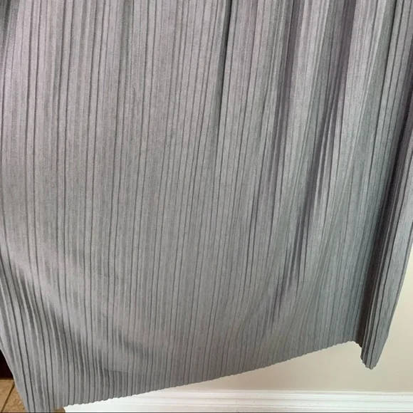 Theory Osnyo Drapey Tee Pleated Maxi Skirt New Grey Melange Size S Made In USA - Picture 2 of 5